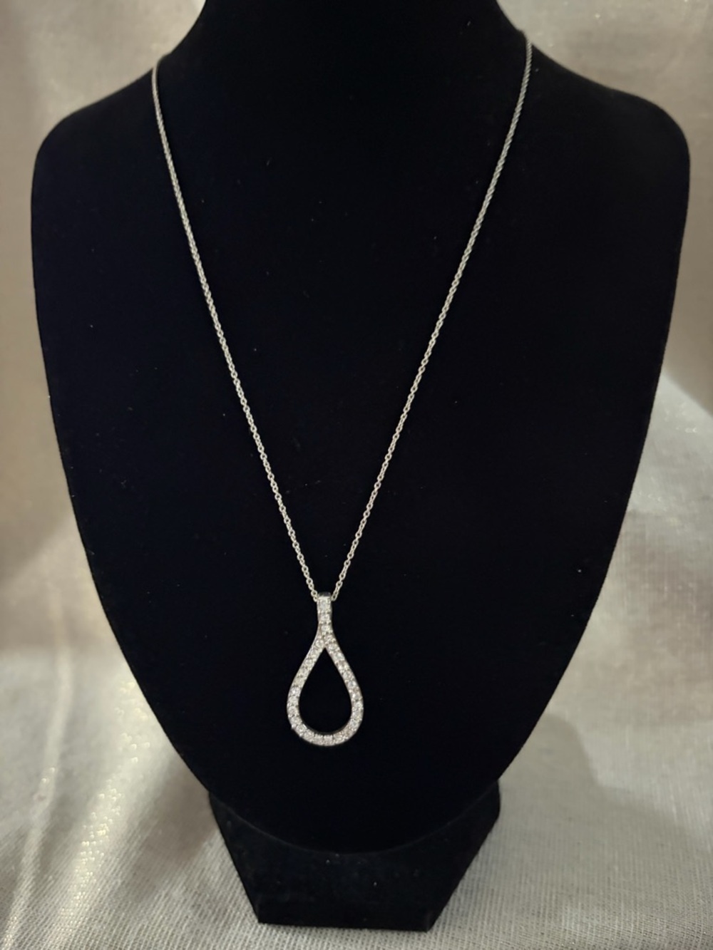 Roman Company Silver Tone Teardrop Pendant Necklace - Elegant Women’s Jewelry